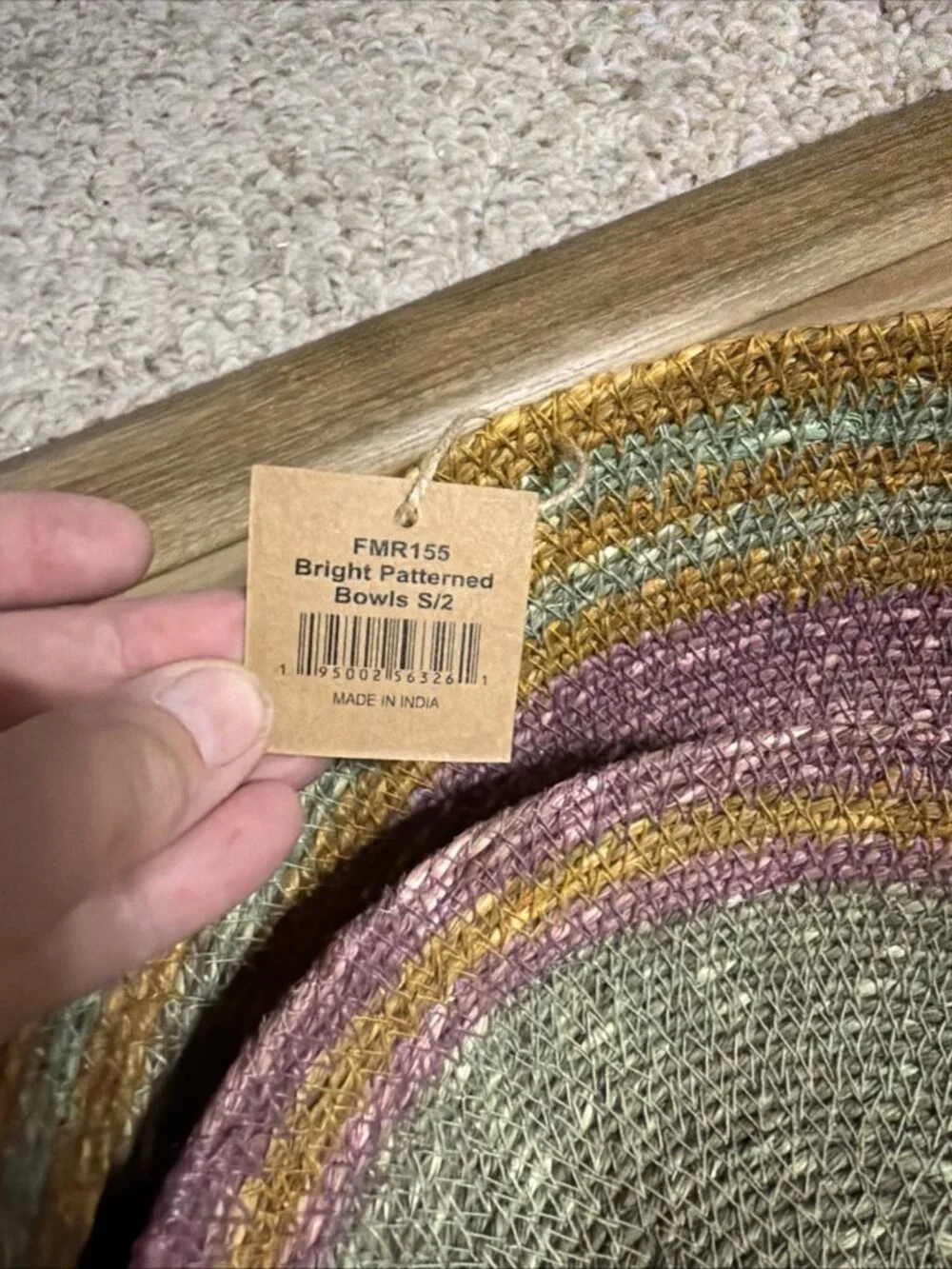 47th & Main Bright Striped Seagrass Bowls - Set of 2